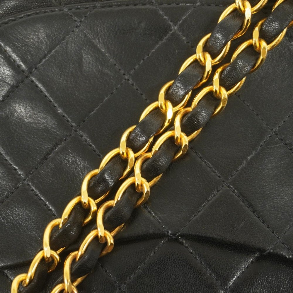 Chanel Matelasse Shoulder Bag with Double Flap and Chain, Lambskin, Black, Wo... - Picture 9 of 16